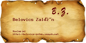 Belovics Zalán névjegykártya